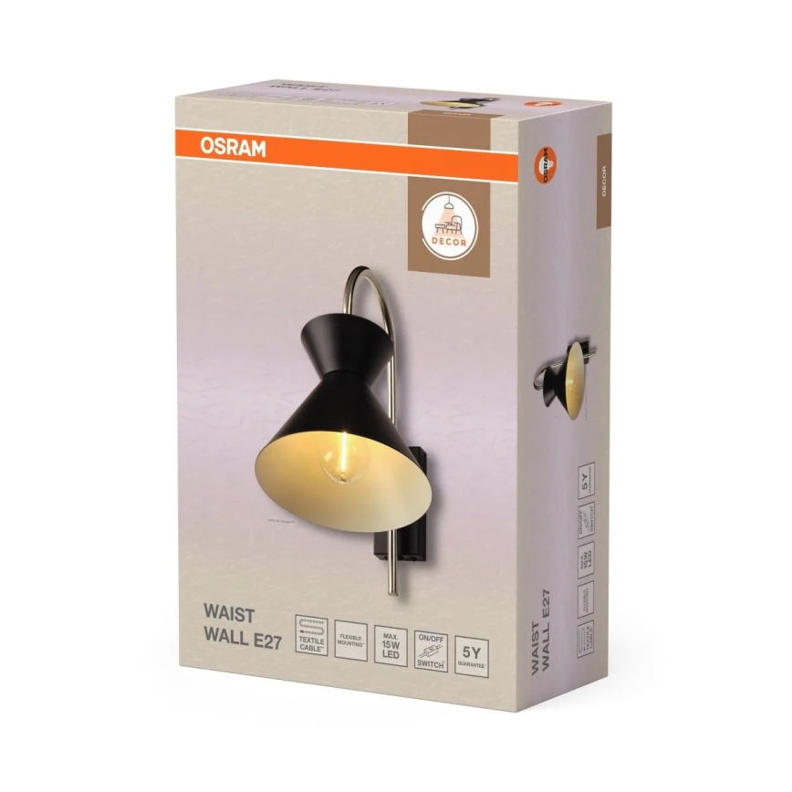 Osram - Zidna svetiljka DECOR WAIST 1xE27/40W/230V crna