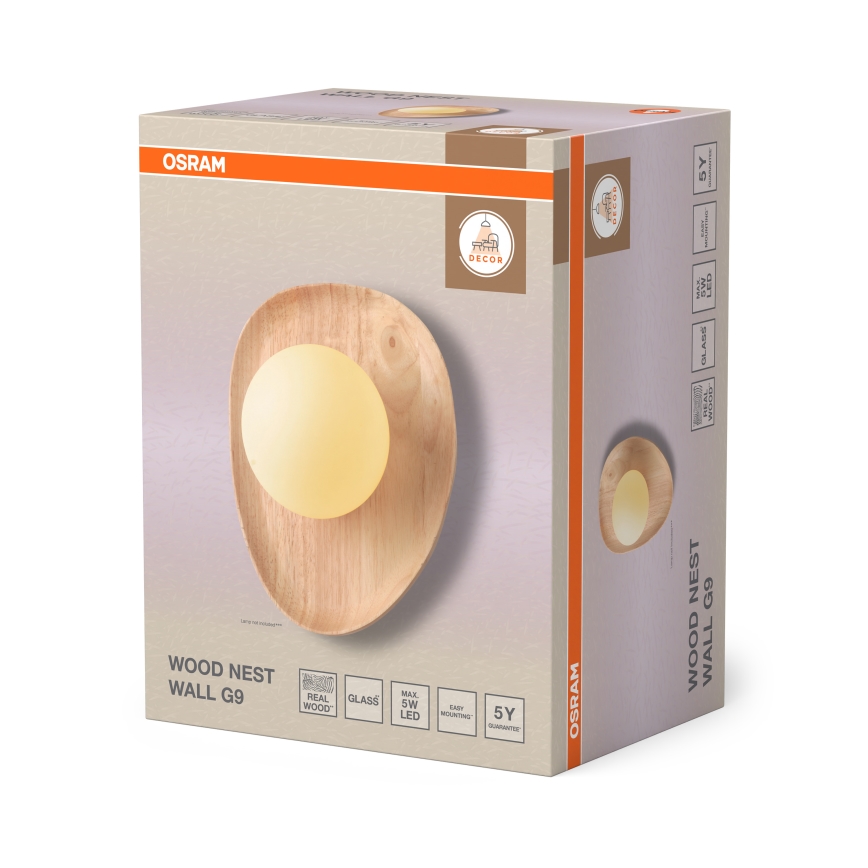 Osram - Zidno svetlo WOOD NEST 1xG9/5W/230V kaučukovo drvo