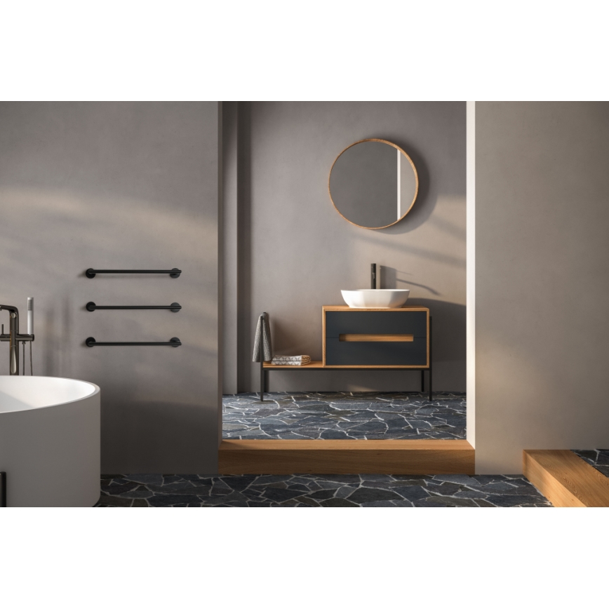 P.M.H. IN1B-L - Električni sušač za peškire INGA 17W/230V 85,9 cm IP44 leva/crna