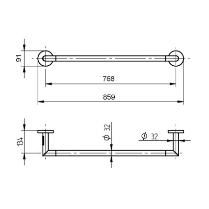 P.M.H. IN1B-L - Električni sušač za peškire INGA 17W/230V 85,9 cm IP44 leva/crna