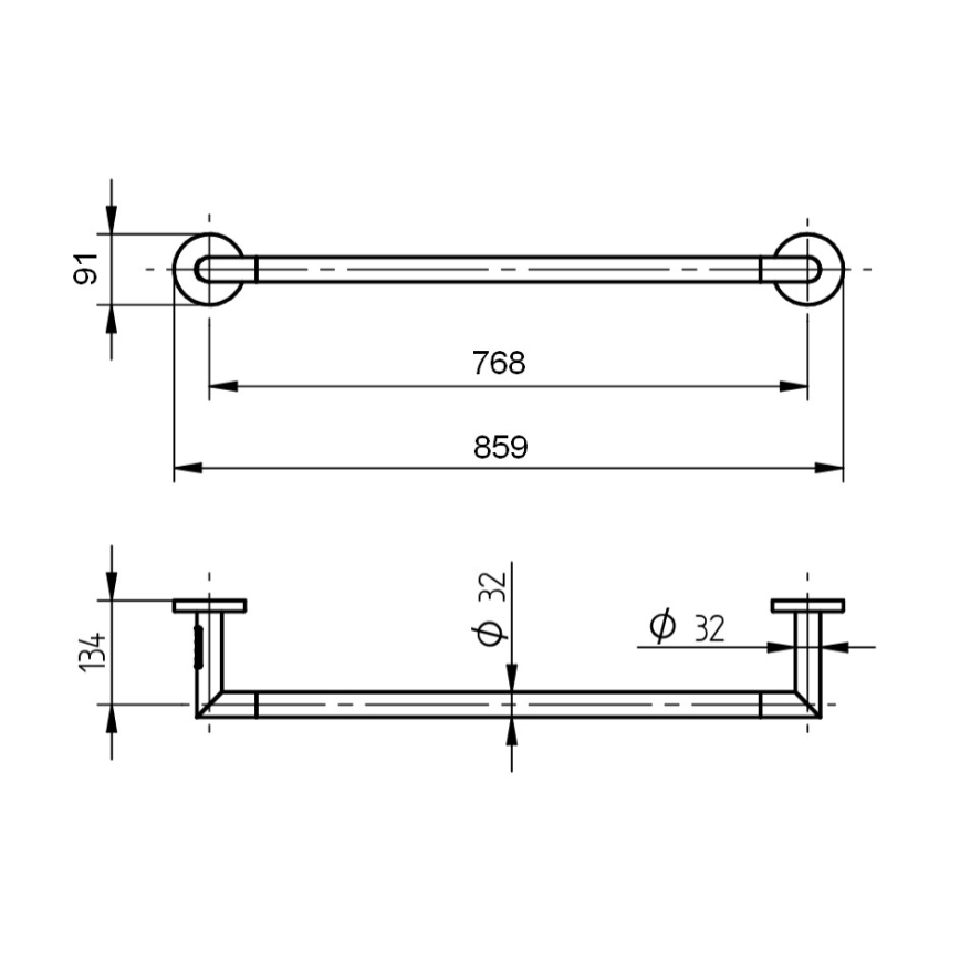 P.M.H. IN1B-L - Električni sušač za peškire INGA 17W/230V 85,9 cm IP44 leva/crna