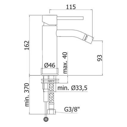 Paffoni - Baterija za bide LIGHT inox