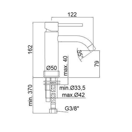 Paffoni - baterija za umivaonik LIGHT, četkano zlato
