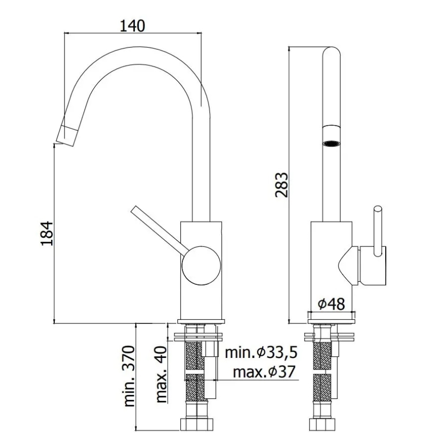 Paffoni - Baterija za umivaonik LIGHT crna