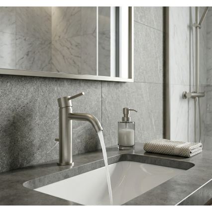 Paffoni - Baterija za umivaonik LIGHT od nerđajućeg čelika