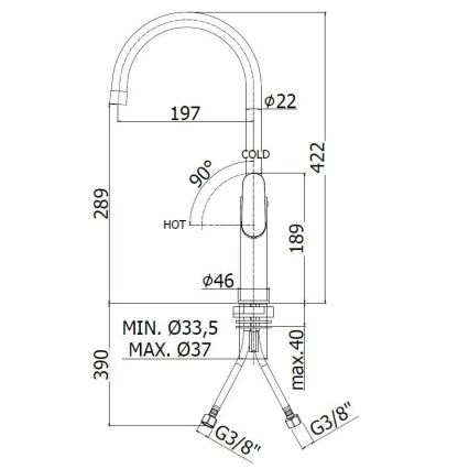 Paffoni - Kuhinjska baterija CANDY, sjajni hrom