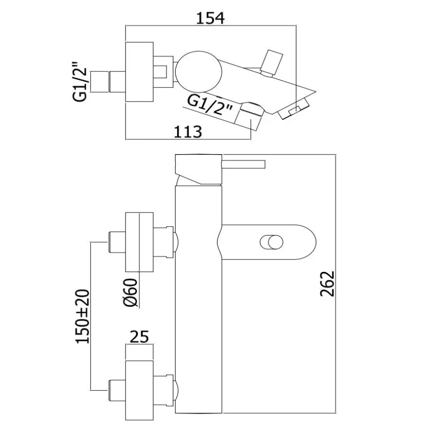 Paffoni - Sada za kadu sa baterijom LIGHT sjajni hrom