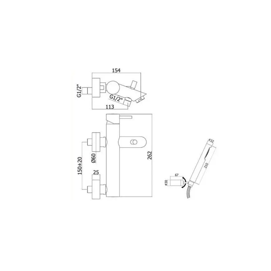 Paffoni - Set za kadu LIGHT sjajni hrom
