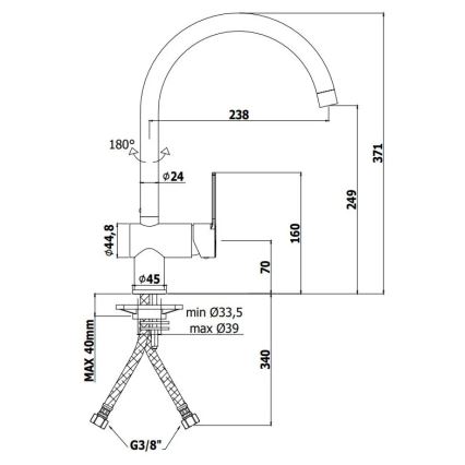 Paffoni - Slavina za sudoperu RINGO crna