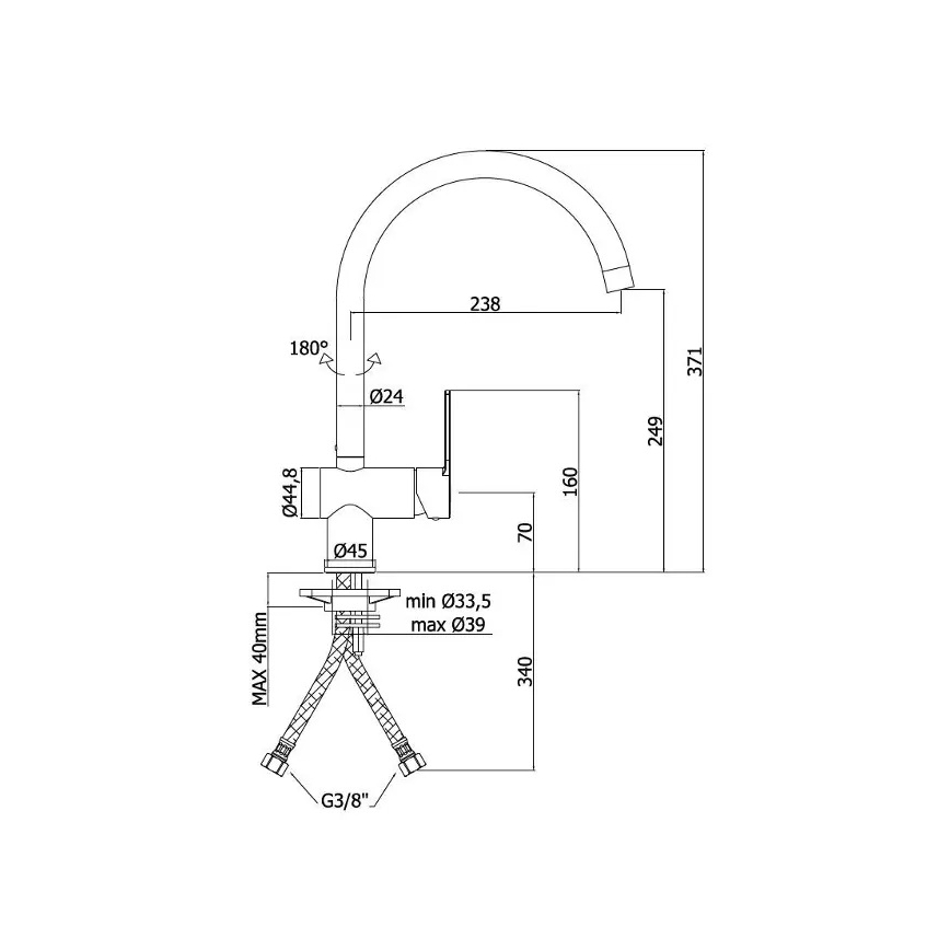 Paffoni - Slavina za sudoperu RINGO sjajni hrom