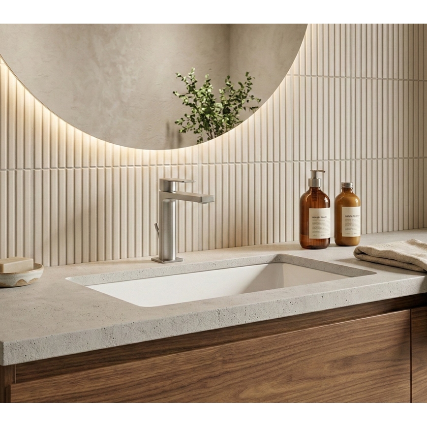 Paffoni - Slavina za umivaonik + klik-klak ventil TANGO nerđajući čelik