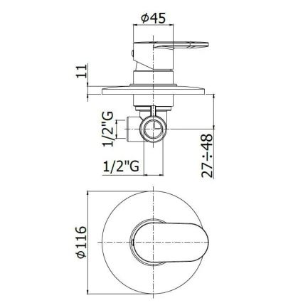 Paffoni - Tuš baterija CANDY sjajni hrom