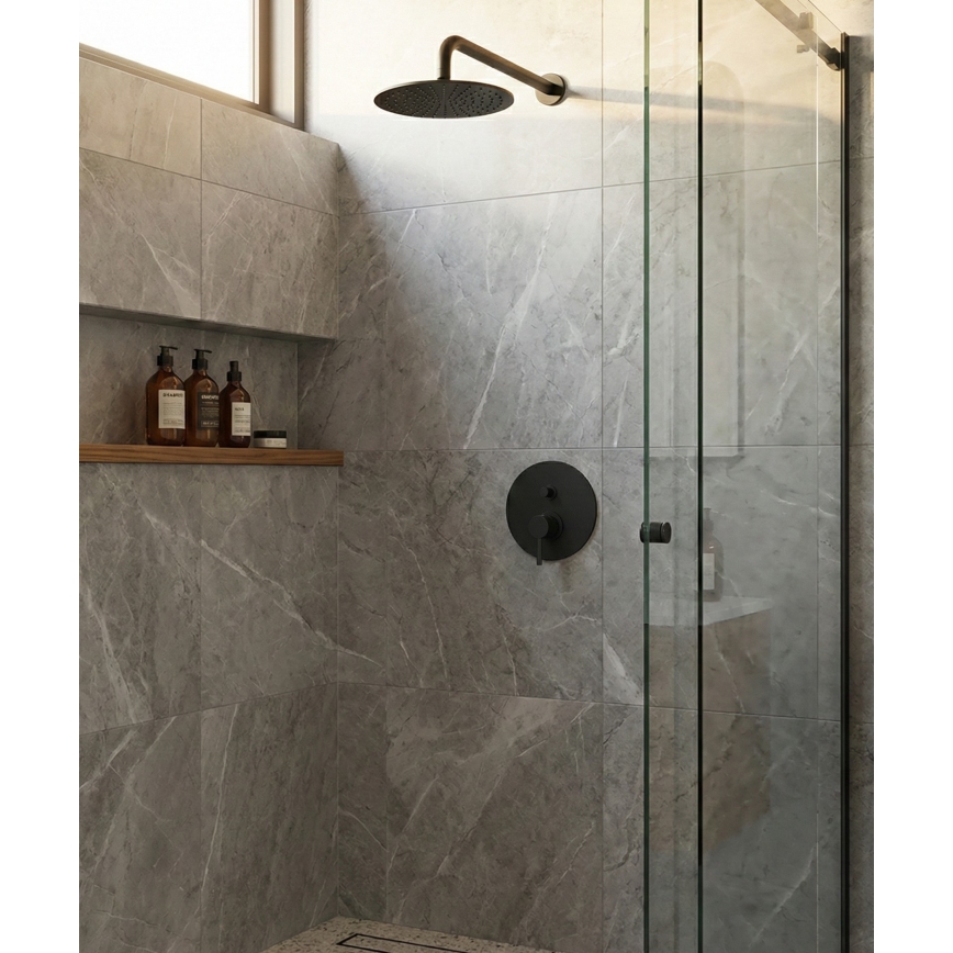 Paffoni - Tuš baterija za podžbuknu ugradnju LIGHT crna