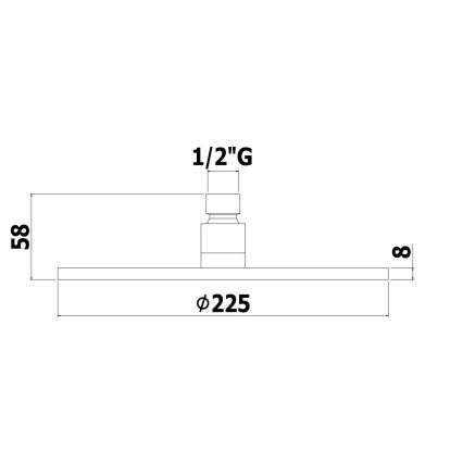 Paffoni - Tuš ruža prečnika 22,5 cm MASTER crna