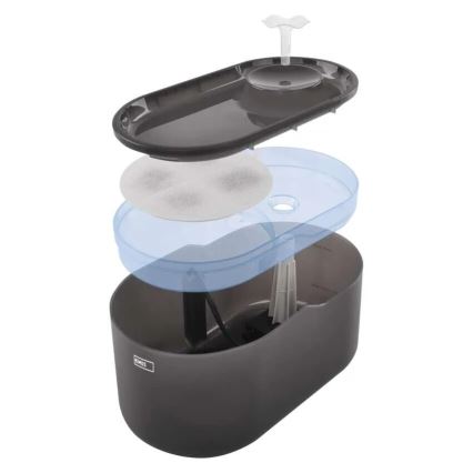 Pametna fontana za vodu za kućne ljubimce 2,6 l/5V siva Wi-Fi