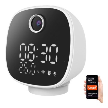Pametna kamera sa budilnikom, termometrom i LED svetlom 1296p 3 Mpx 5V Wi‑Fi Tuya IP65