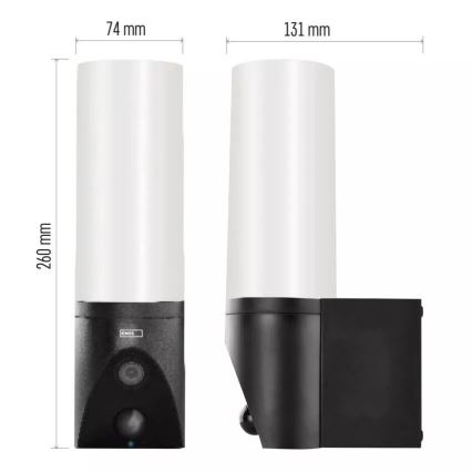 LED pametna spoljna kamera sa svetlom GoSmart LED/12W/230V 3200K IP65 Wi-Fi Tuya crna