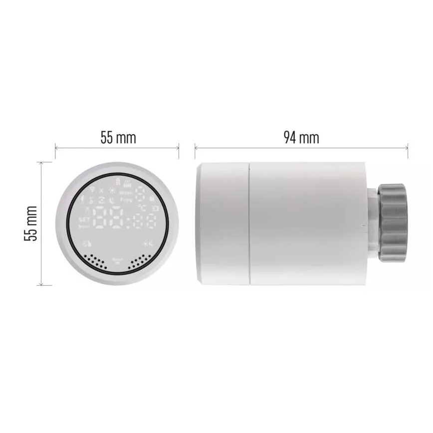 Pametna termostatska glavica sa LCD displejem GoSmart M30x1,5 2xAA/1,5V Tuya