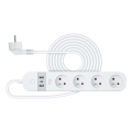 Pametni produžni kabl sa prekidačem, 4x utičnice, Tip E + 2x USB-A + 1x USB-C, 1,5 m, Wi-Fi Tuya, bela