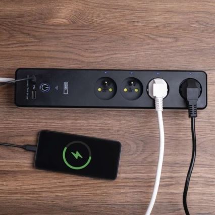 Pametni produžni kabl sa prekidačem GoSmart 4Z + 1x USB-A + 1x USB-C, 2 m, Wi-Fi Tuya