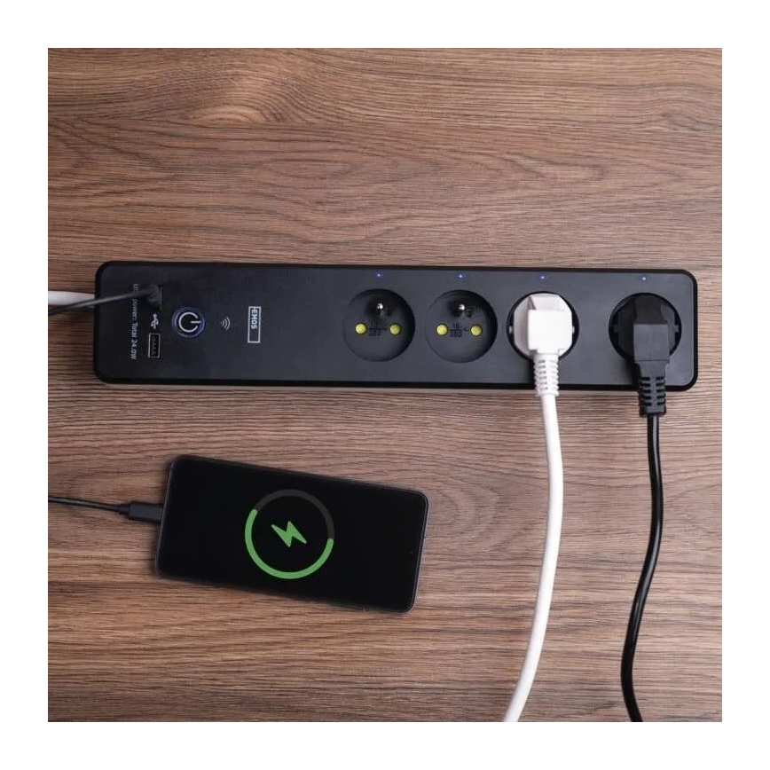 Pametni produžni kabl sa prekidačem GoSmart 4Z + 1x USB-A + 1x USB-C, 2 m, Wi-Fi Tuya