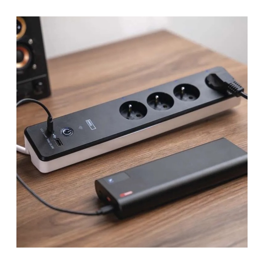 Pametni produžni kabl sa prekidačem GoSmart 4Z + 1x USB-A + 1x USB-C, 2 m, Wi-Fi Tuya