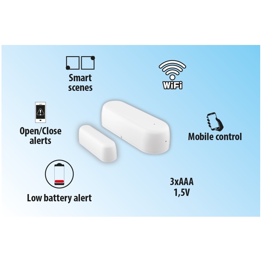 Pametni senzor za prozore i vrata 2xAAA Wi-Fi Tuya