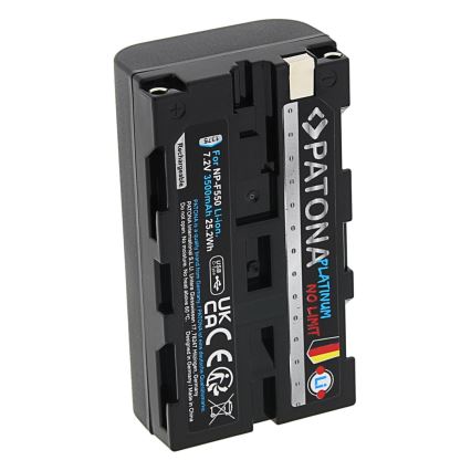 PATONA - Akumulatorska baterija za Sony NP-F550/F330/F570, 3500 mAh Li-Ion Platinum, USB-C punjenje