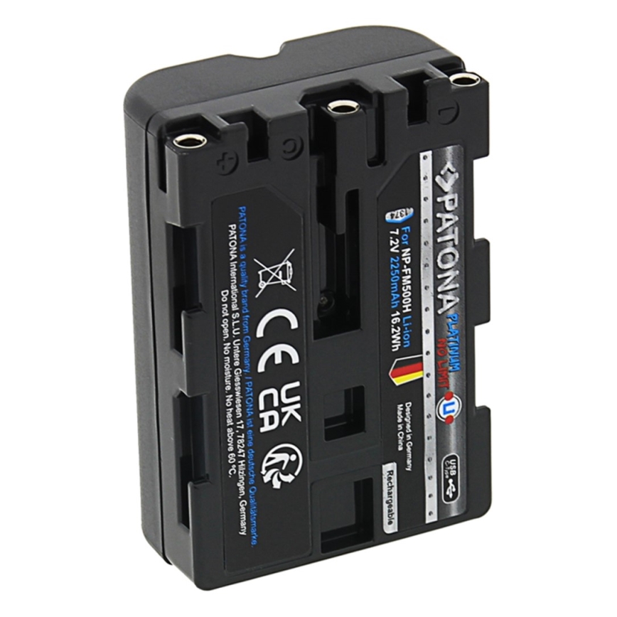 PATONA - Akumulatorska baterija za Sony NP-FM500H, 2250 mAh, Li-Ion Platinum, USB-C punjenje
