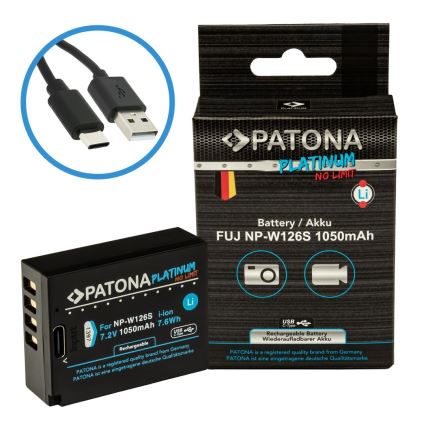 PATONA - Baterija za Fujifilm NP-W126S 1050 mAh Li-Ion Platinum, USB-C punjenje