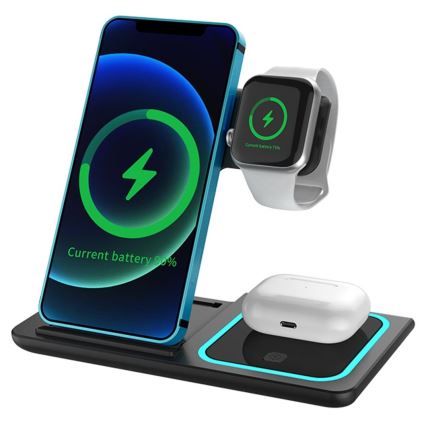 PATONA - Bežični punjač 3 u 1 za iPhone, crn