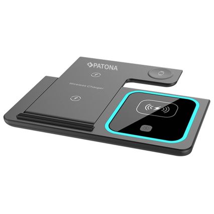 PATONA - Bežični punjač 3 u 1 za iPhone, crn