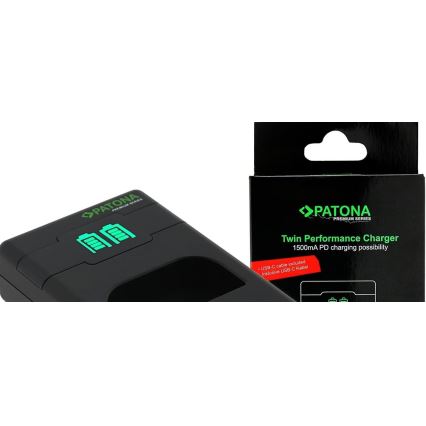 PATONA - Brzi dupli punjač za Fuji NP-W126 + USB-C kabl 0,6 m
