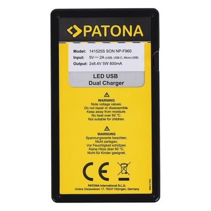 PATONA - Dupli USB punjač za Sony NP-F970/F960/F950