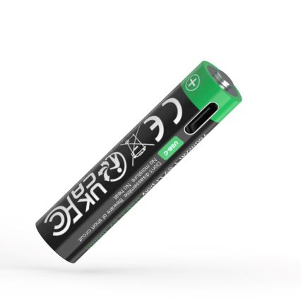 PATONA - komplet od 4 baterije AAA/LR03 litijum-polimer 500 mAh 1,5 V sa USB-C punjenjem