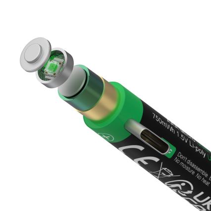 PATONA - komplet od 4 baterije AAA/LR03 litijum-polimer 500 mAh 1,5 V sa USB-C punjenjem