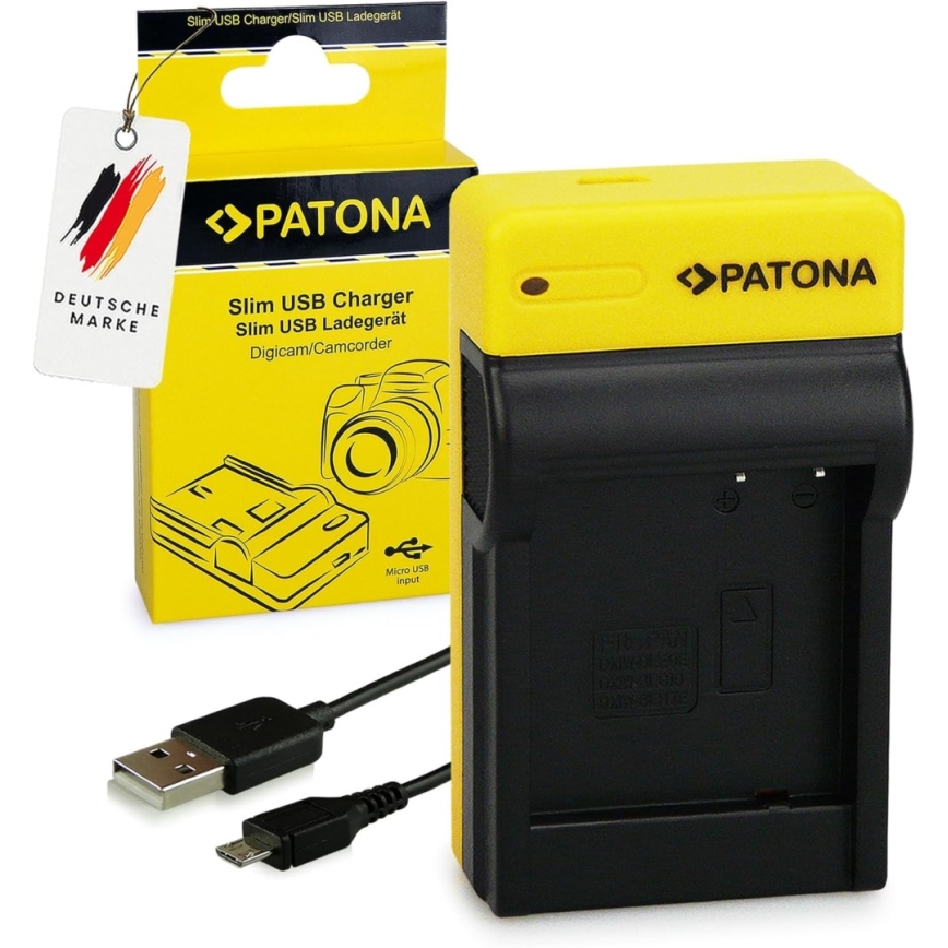 PATONA - Punjač za baterije fotoaparata Panasonic DMW-BLG10E, tanak, USB