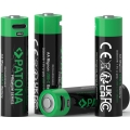 PATONA - SET 4x baterije AA/LR6 Li-Pol 2000mAh 1,5Vs sa USB-C punjenjem
