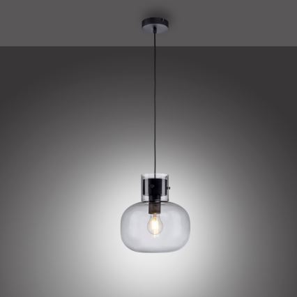 Paul Neuhaus 2003-25 - Visilica na sajli SHITAKE 1xE27/10W/230V prečnik 25 cm zadimljena