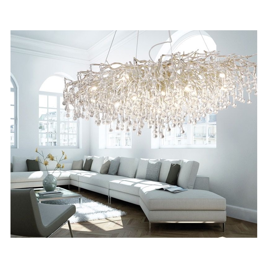 Paul Neuhaus 2031-55 - Luster na sajli ICICLE 15xG9/40W/230V 75x150 cm sjajni hrom