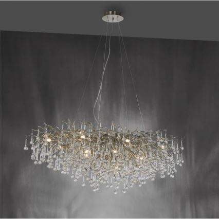 Paul Neuhaus 2031-55 - Luster na sajli ICICLE 15xG9/40W/230V 75x150 cm sjajni hrom
