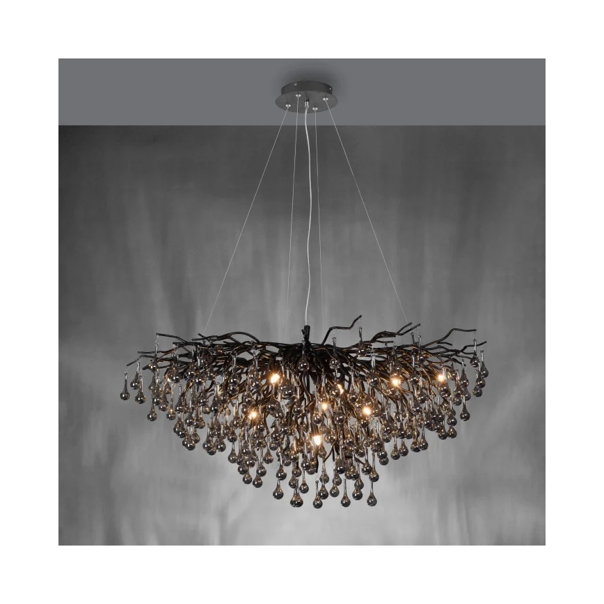 Paul Neuhaus 2192-18 - Luster na sajli ICICLE 10xG9/40W/230V 50x100 cm crna