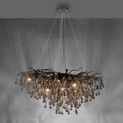 Paul Neuhaus 2192-18 - Luster na sajli ICICLE 10xG9/40W/230V 50x100 cm crna