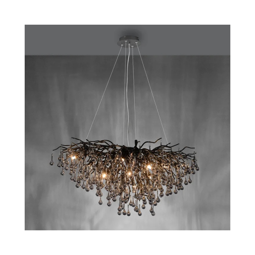 Paul Neuhaus 2192-18 - Luster na sajli ICICLE 10xG9/40W/230V 50x100 cm crna