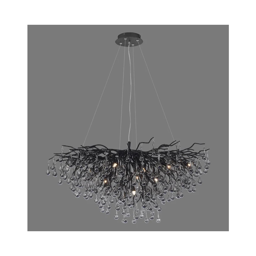 Paul Neuhaus 2192-18 - Luster na sajli ICICLE 10xG9/40W/230V 50x100 cm crna