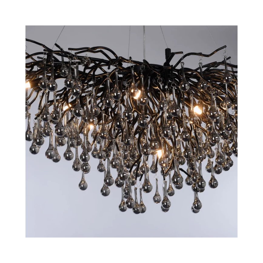 Paul Neuhaus 2192-18 - Luster na sajli ICICLE 10xG9/40W/230V 50x100 cm crna