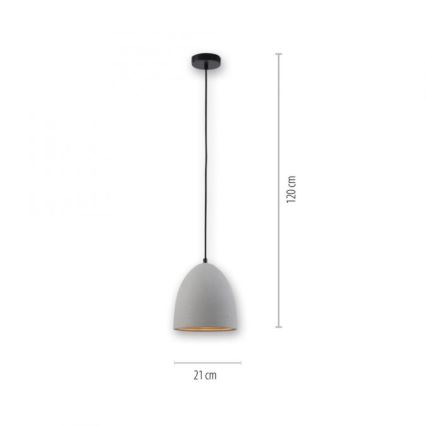 Paul Neuhaus 2231-22 - Viseći luster ETON na sajli 1xE27/40W/230V beton