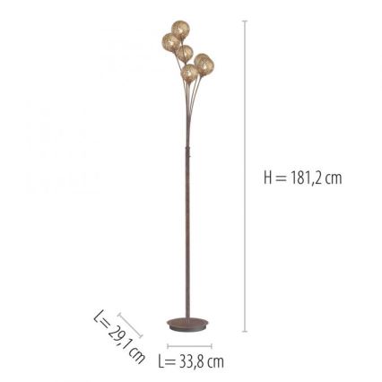 Paul Neuhaus 398-48 - Podna lampa GRETA 6xG9/40W/230V