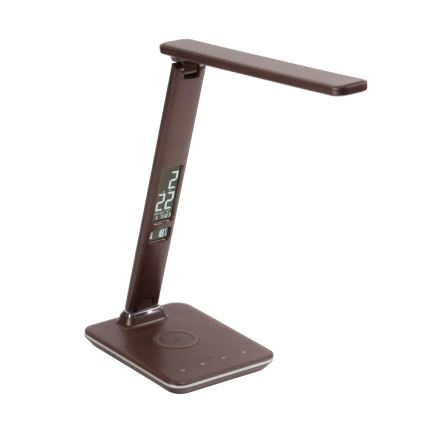 Paul Neuhaus 4595-23 - LED stolna lampa ADRIANO, prigušiva, upravljana dodirom, sa bežičnim punjenjem, LED/5W/230V, braon