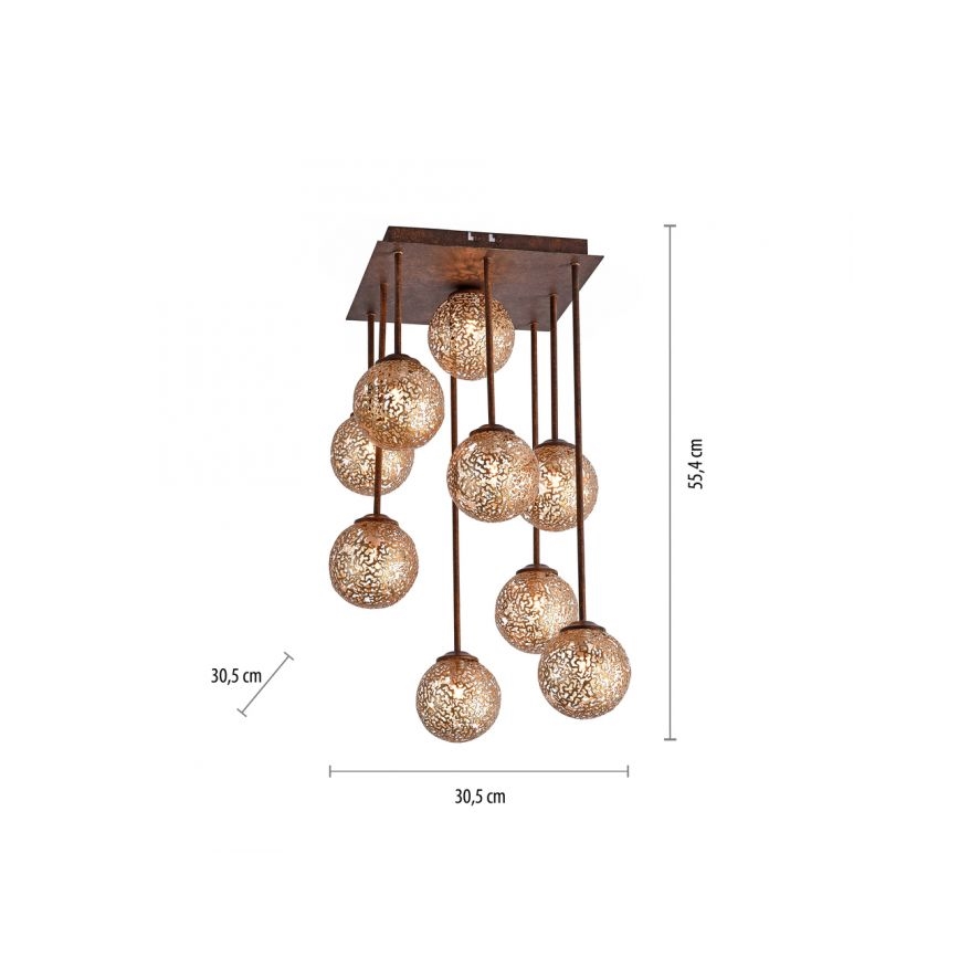 Paul Neuhaus 6238-48 - Luster na šipci GRETA 9xG9/40W/230V